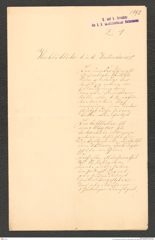 k.k. naturhistorisches Hofmuseum, Intendanzakten 1885-1896 (Hauer), Aktenzahl Z.1/1892, Seite 1